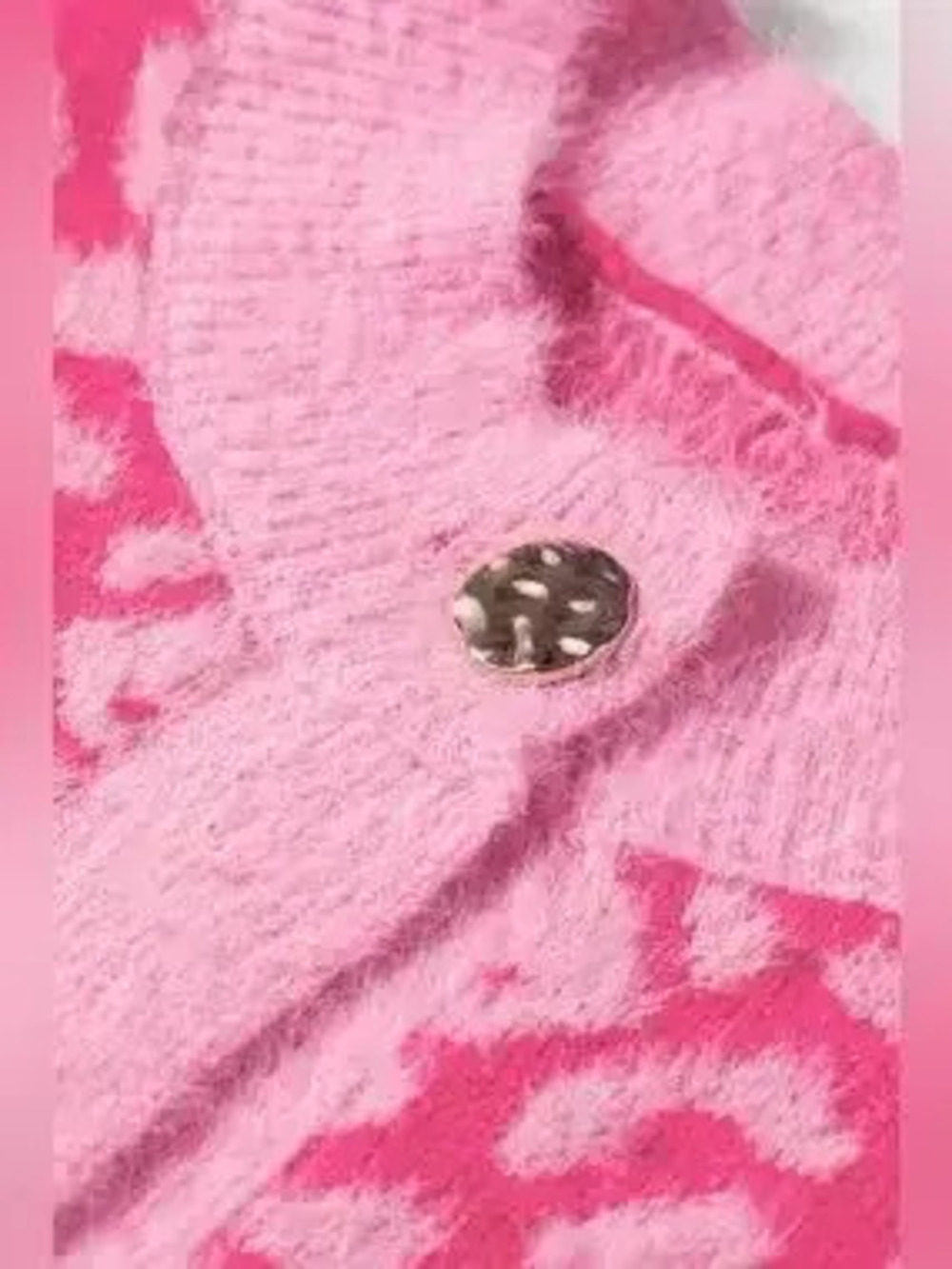 Leopard Button-Down Fuzzy Sweater Vest - Picture 9 of 9